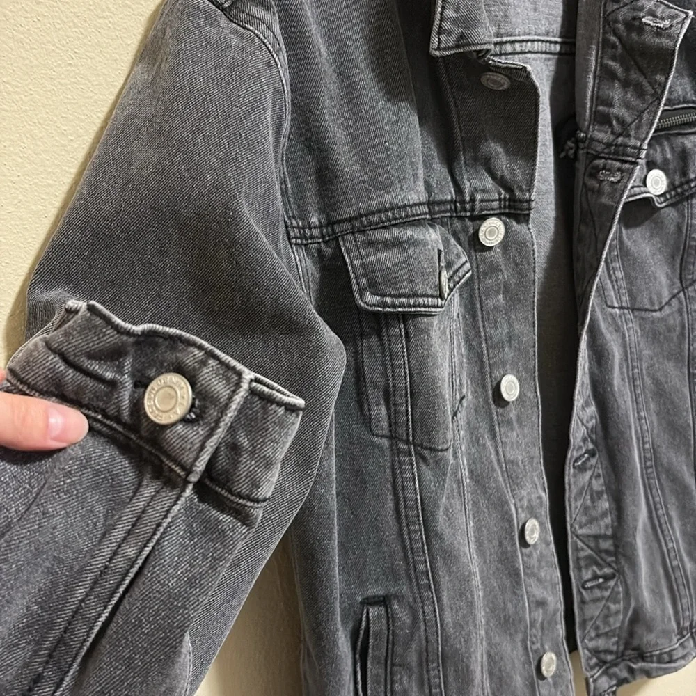 PacSun Men’s Hunter Classic Fit Trucker Jean Jacket Black Wash Denim Size Medium - Picture 7 of 10